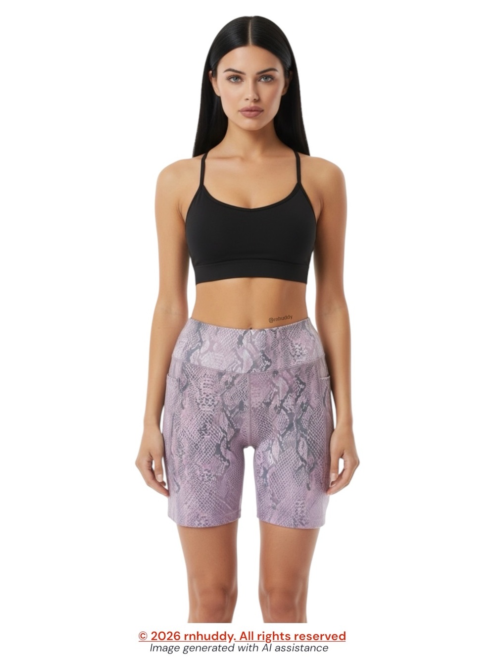 Bebe 3X lilac snakeskin print side pocket bike shorts